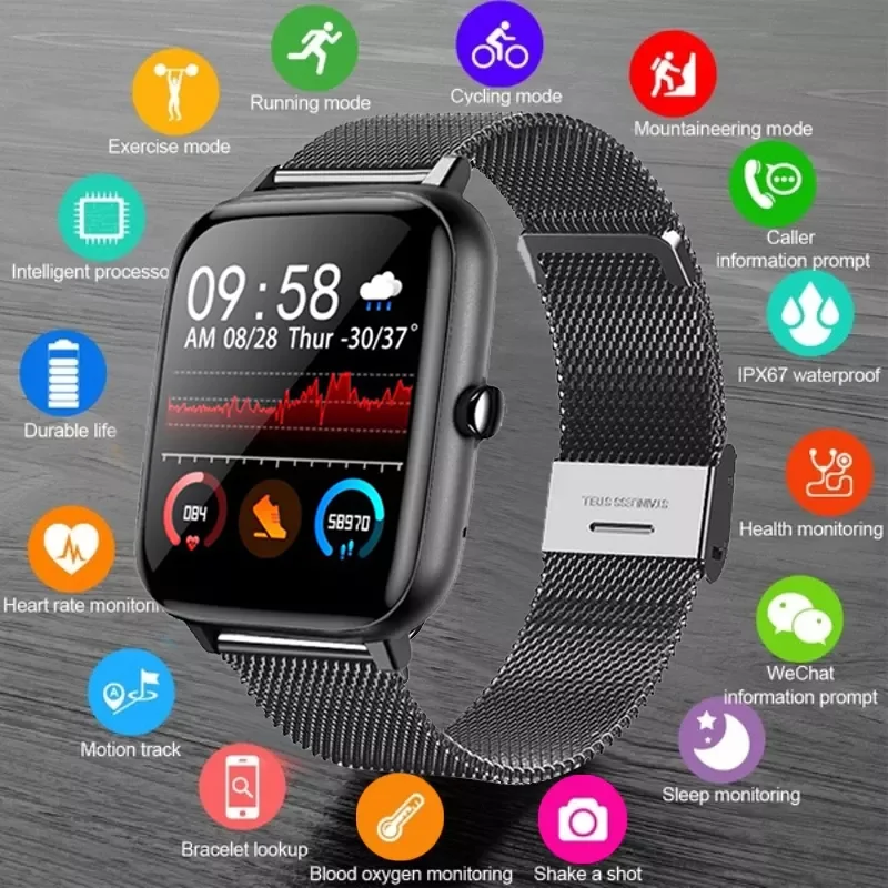 

LIGE New Bluetooth Call Men Smart Watch Women Full Touch Fitness Tracker Blood Pressure Monitor Women Smartwatch For IOS Android