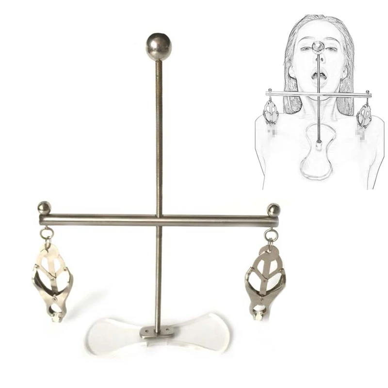 Регулируемые зажимы для сосков из нержавеющей стали, страпон, клетка для пытки, БДСМ, бондаж, зажим для груди, фиксаторы для взрослых, игры, с...