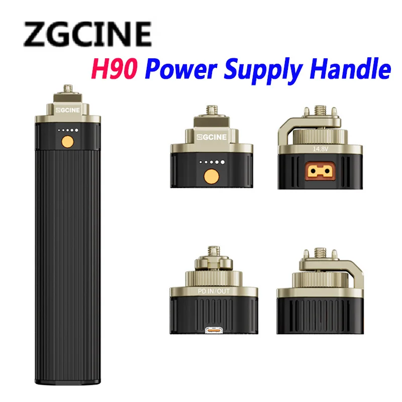 

ZGCINE H90 Power Supply Handle D-TAP/PD Input D-TAP/USB-C Output 14.8V 6000mAh 88.8Wh For Photography Light