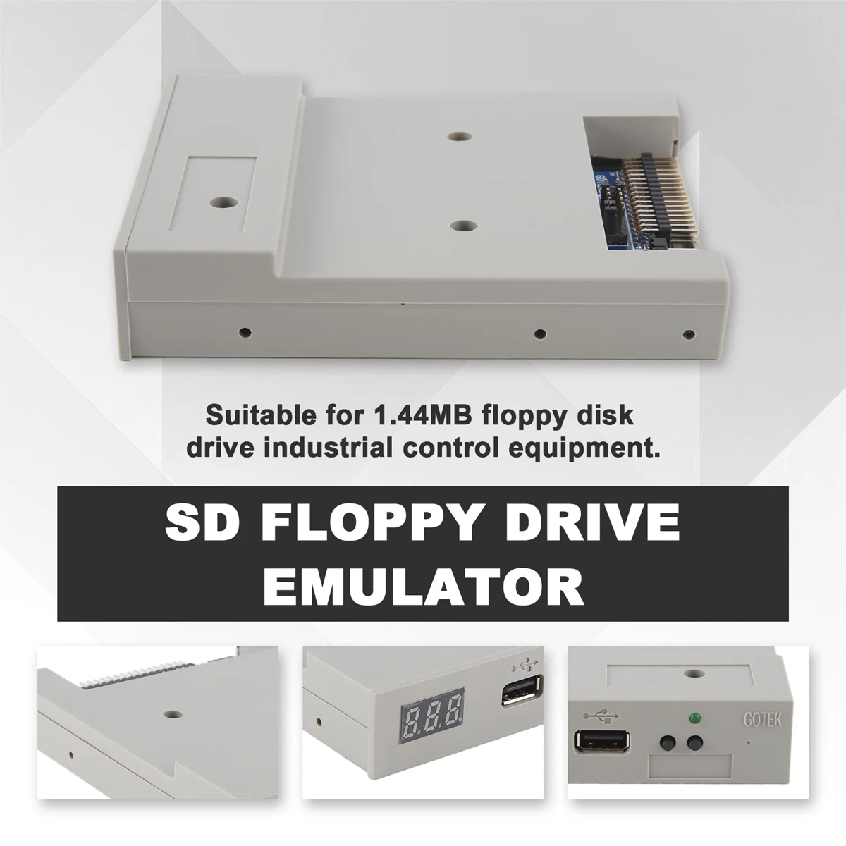 Фото AT41Version SFR1M44-U100K USB-эмулятор серого цвета 3,5 дюйма 1,44 МБ USB SSD-эмулятор дисковода для электронной клавиатуры для Windows №2