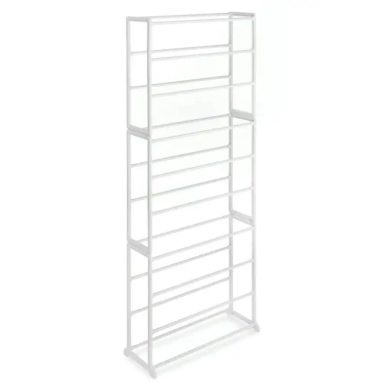 

10-Tier 30 Pair Floor - White - Plastic Shoe Shelf Living Room Furniture
