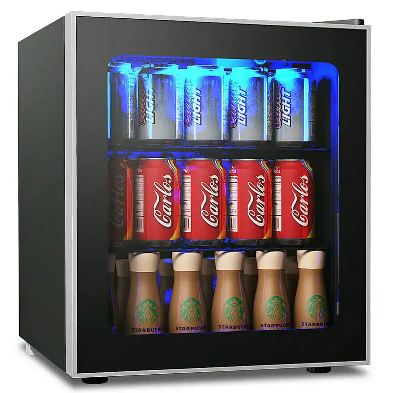 

60 Can Beverage Refrigerator Beer Wine Soda Drink Cooler Mini Fridge Glass Door
