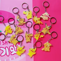 pokemon pikachu keychain female cute creative car ornaments plastic material key chain backpack bag pendant