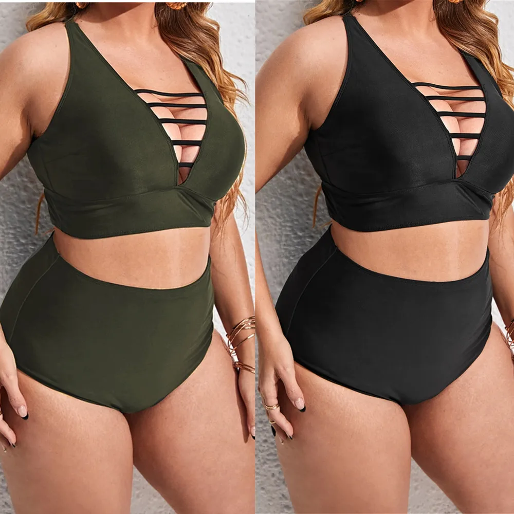 

Новое однотонное бикини с перекрестными лямками и открытой спиной