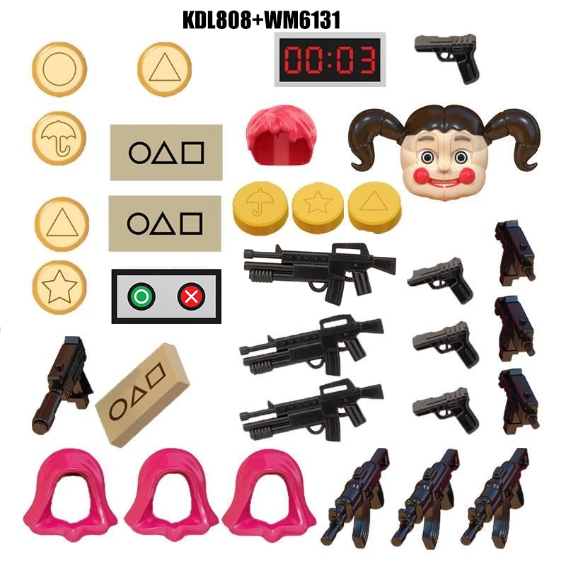 

Single Cartoon Movie Horror Thriller Suspense Game TV Figure Head accessories Building Blocks children Series-070 KDL808 WM6131