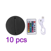 12510pcs usb cable touch 3d led light holder lamp base night light replacement 7 color colorful light bases touch switch