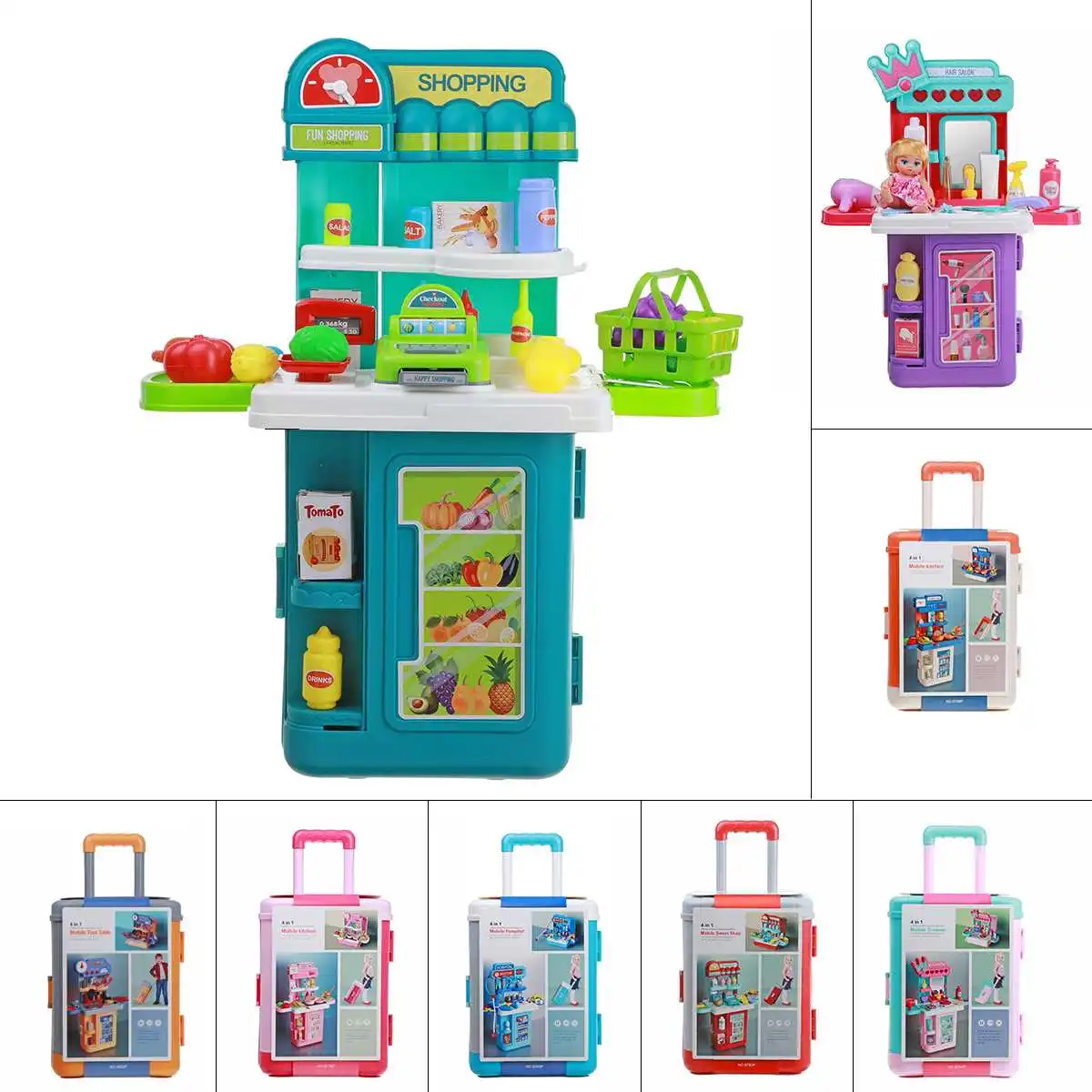 

Kid Kitchen Toys /Makeup/Supermarket /Doctor/Dressing Table Pretend Play Set With Lights & Sounds Children Education Toy