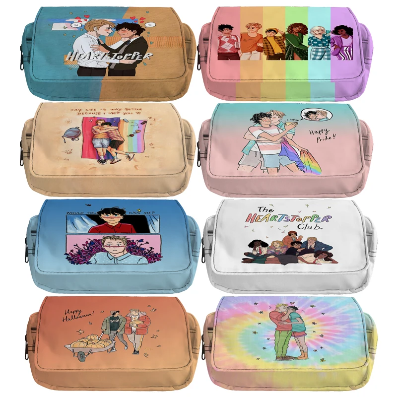 

Heartstopper LGBT Pencil Bags Case Nick and Charlie Children Student Pen Box Double Layer Stationery Storage School Stationery