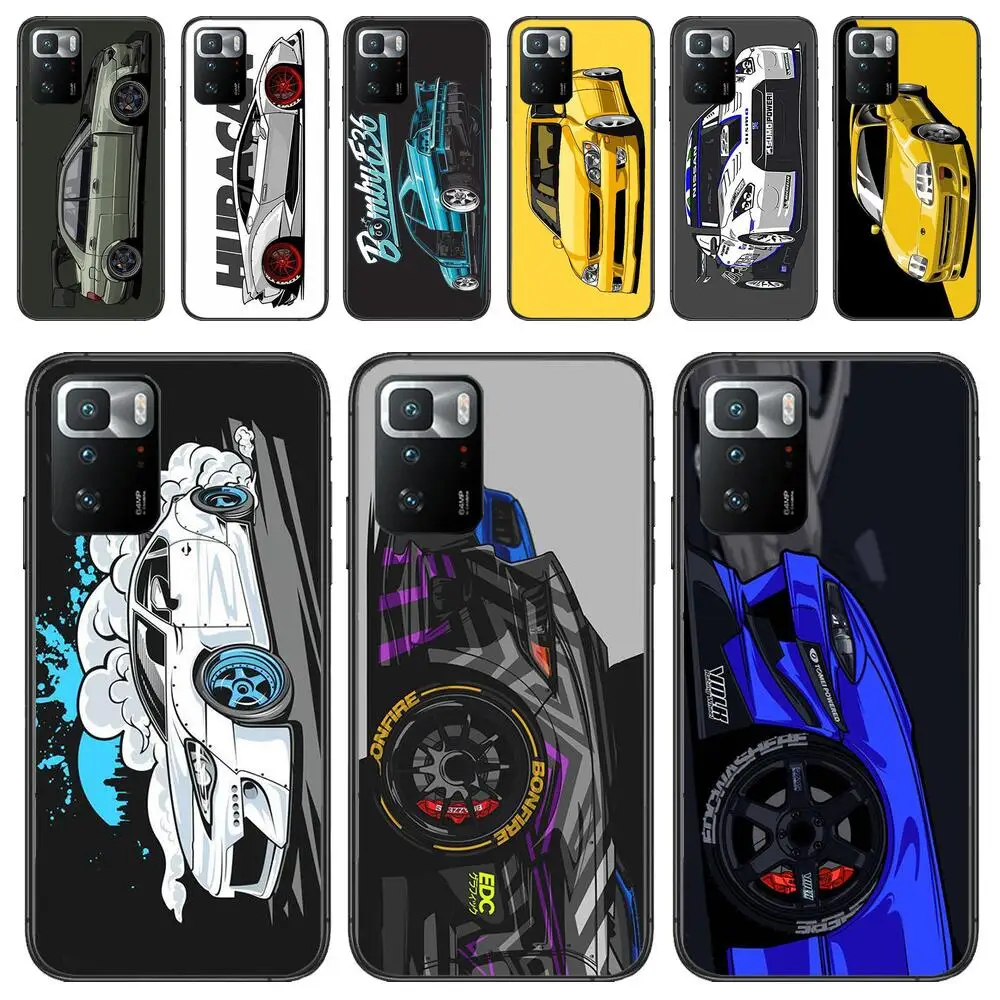 Japan JDM Nissan Sports Car New Phone Case For Redmi 9 9A 7A 10 8A 10A 8 Note 11 10S 7 11S Plus POCO X3 Pro Soft Silicone Covers