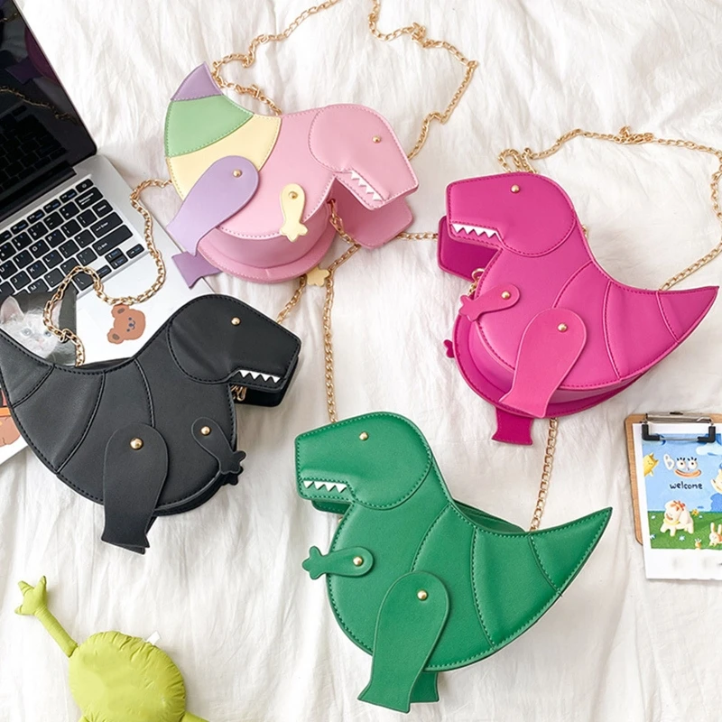 

Funny 3D Cartoon Animal Dinosaur Bag Chain Casual Women's Crossbody Bolsa Mochila Girls Satchel Tote Purse Bags сумка женская