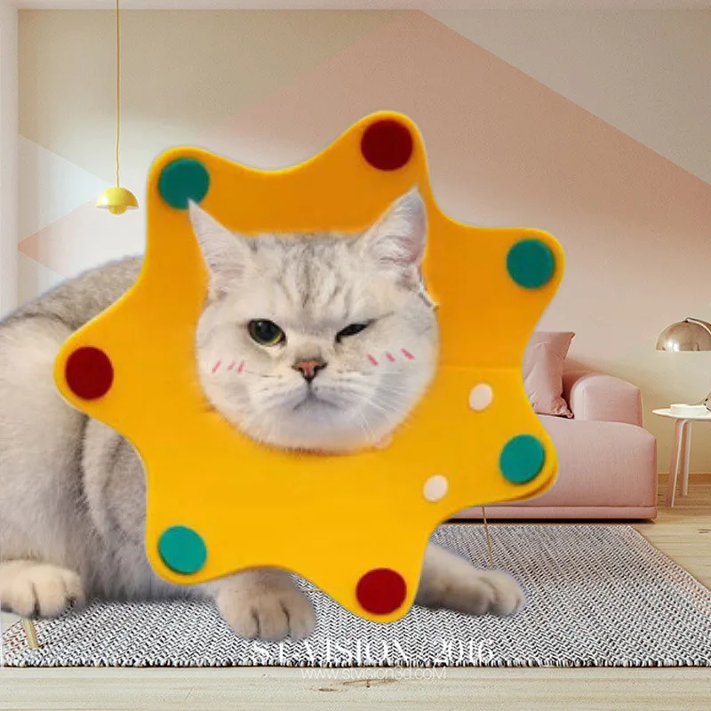 

Crown Cat Elizabethan Collar Felt Saliva Towel Headgear Cat Supplies Collar Pet Surgery Anti-licking Shame Circle Pet Supplies