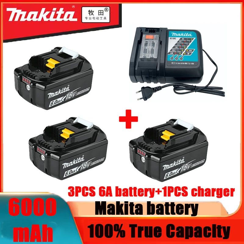 

Makita Original 18V Makita 6000mAh Lithium ion Rechargeable Battery 18v drill Replacement Batteries BL1860 BL1830 BL1850 BL1860B