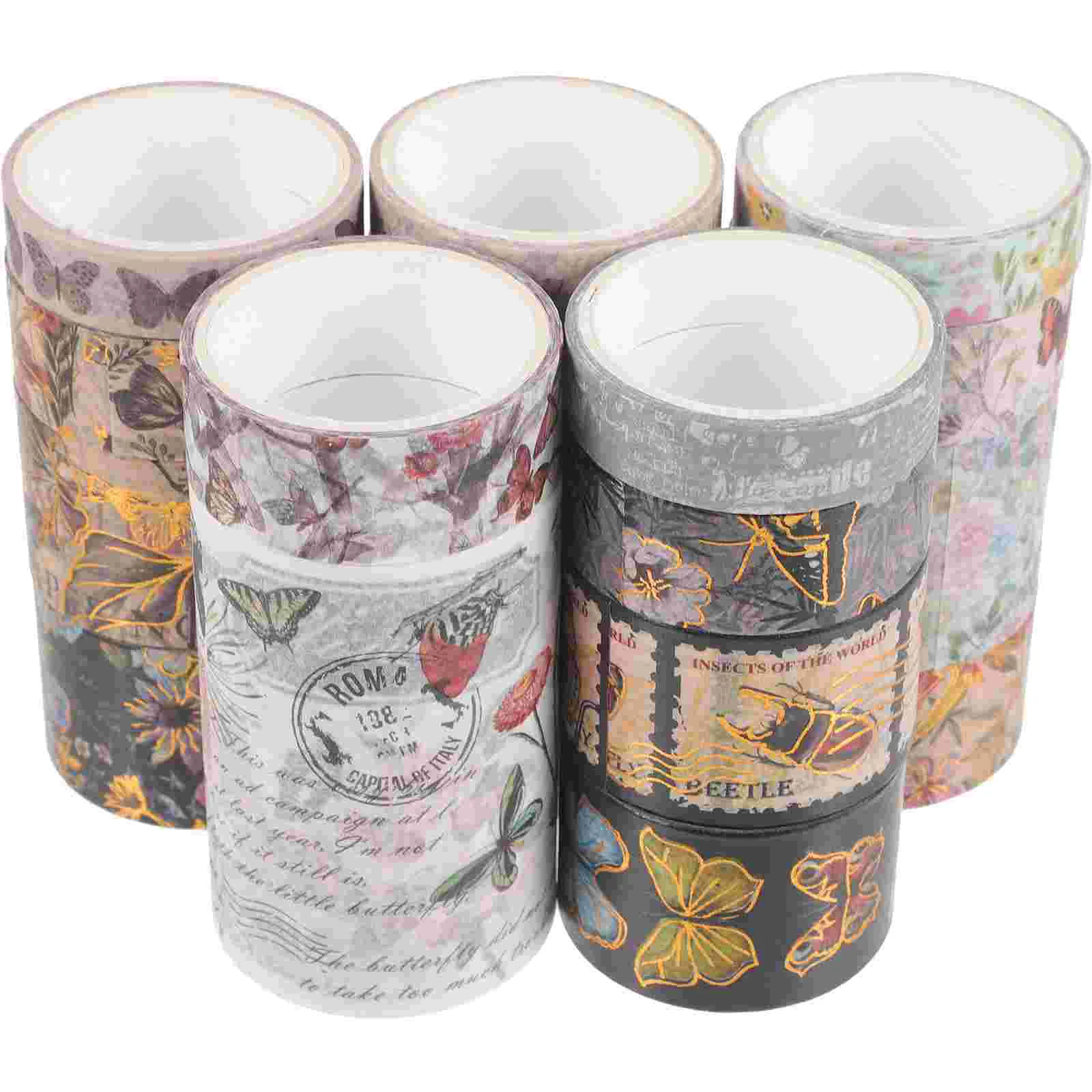 

17 Rolls Retro Decor Scrapbook Decorative Tape Washi Tapes Journaling Decorate Sticker Vinatge Floral Pattern