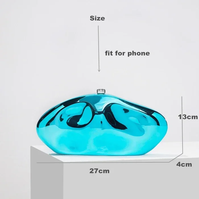 Модный акриловый клатч в форме яйца для женщин золотистый серебряный вечерняя