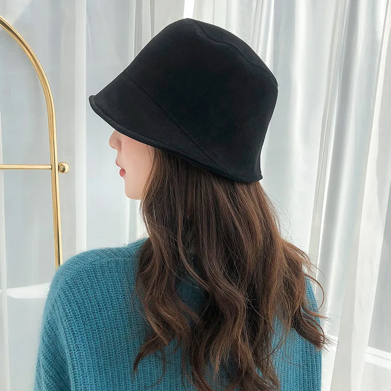 Fisherman Hat Women's Autumn and Winter Artistic Face Covering Fashion Brand Face-Looking Korean Sle All-Matching Japan fas...