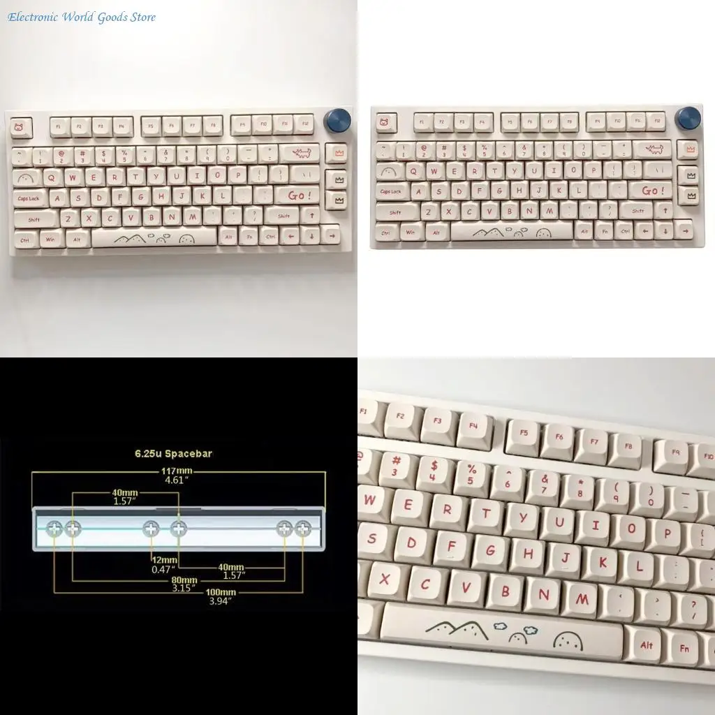 Фото A3PD Граффити Мультфильм XDA Профиль Колпачки для ключей PBT Сублимационная краска для переключателя Cherry MX №1