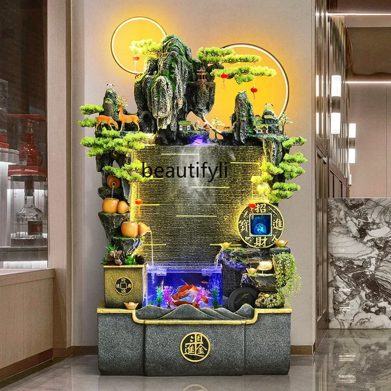 Водная занавеска в китайском стиле настенная каменистая Циркулирующая вода для