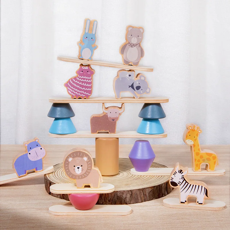 

Деревянные игрушки Монтессори с животными для детей 2-5 лет