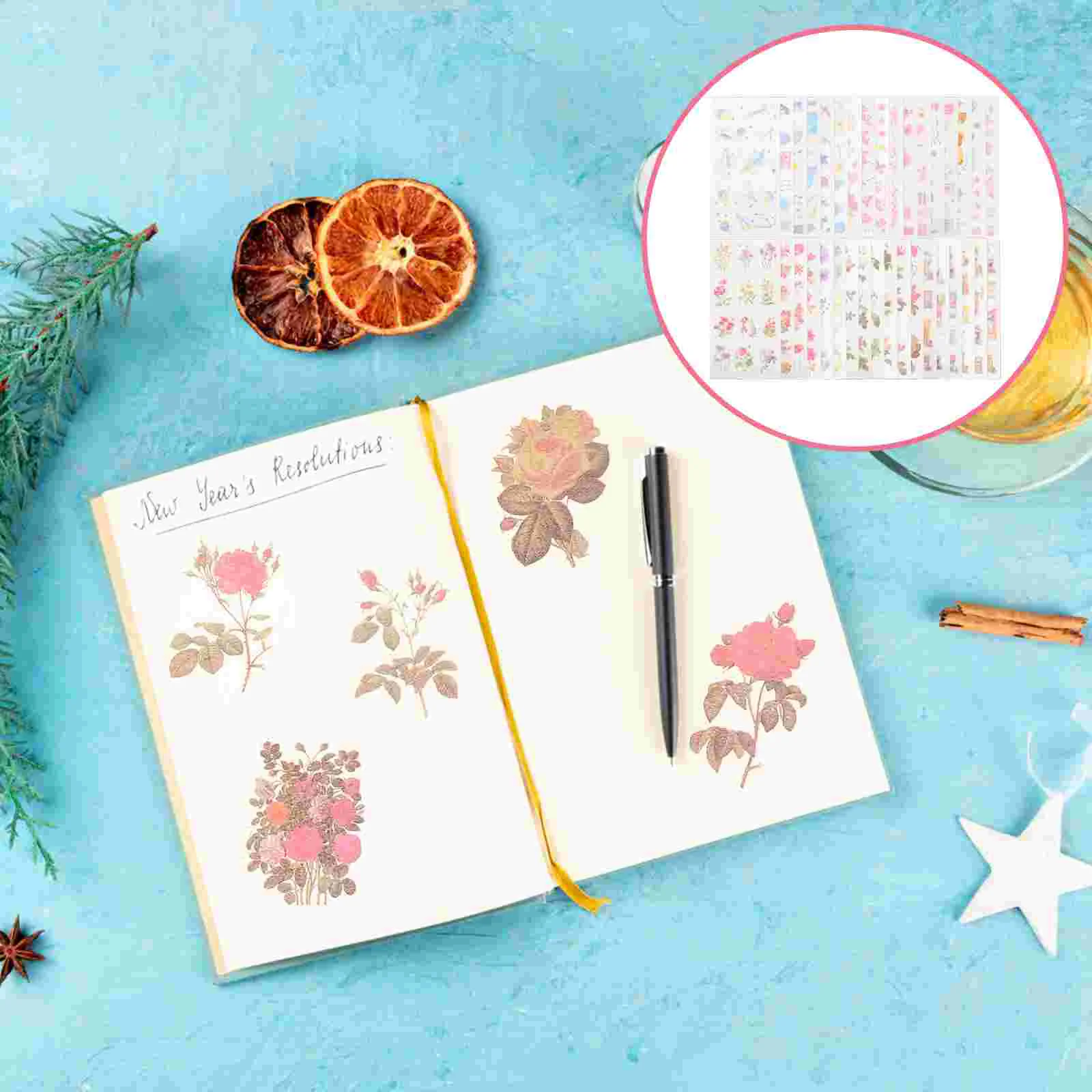 

Stickers Scrapbooking Washi Scrapbook Sticker Diy Supplies Journal Tapealbum Embellishment Decal Account Flower Hand Photo