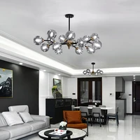nordic retro led chandelier for living room dining room kitchen bedroom ceiling pendant lamp glass ball e27 design hanging light