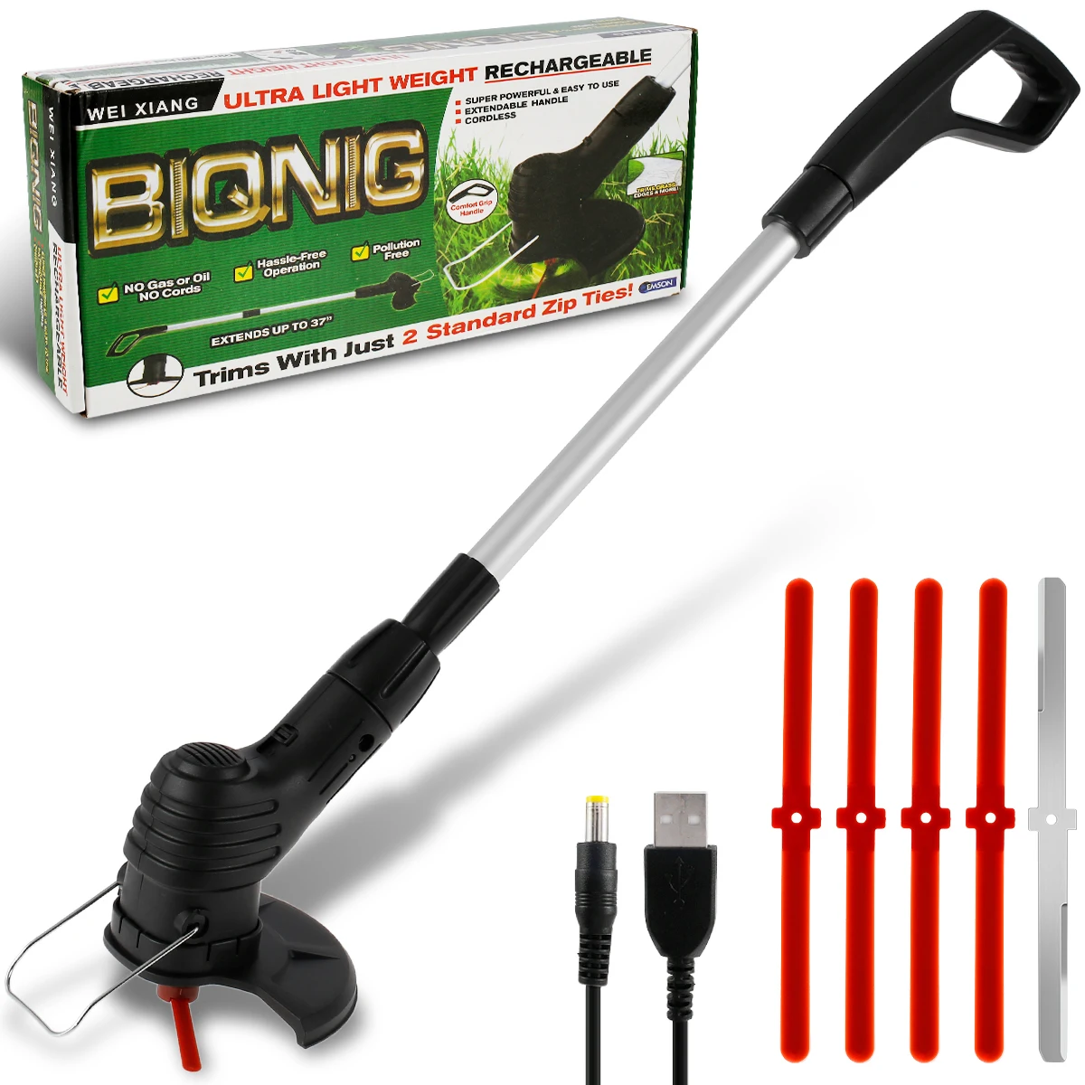 Portable Cordless Weed Eater Rechargeable Powerful Electric 