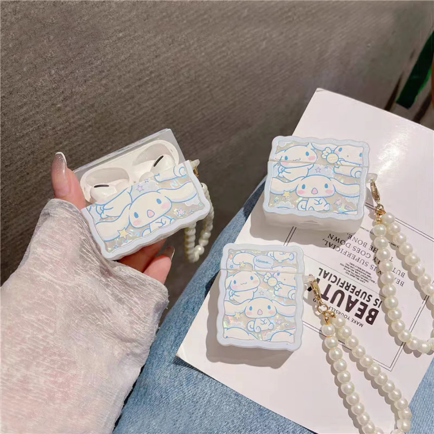 

Sanrio Cinnamoroll With Bracelet For AirPods 3 Case Apple AirPods 1 2 AirPods Pro Case IPhone Earphone Accessories Air Pod Cover