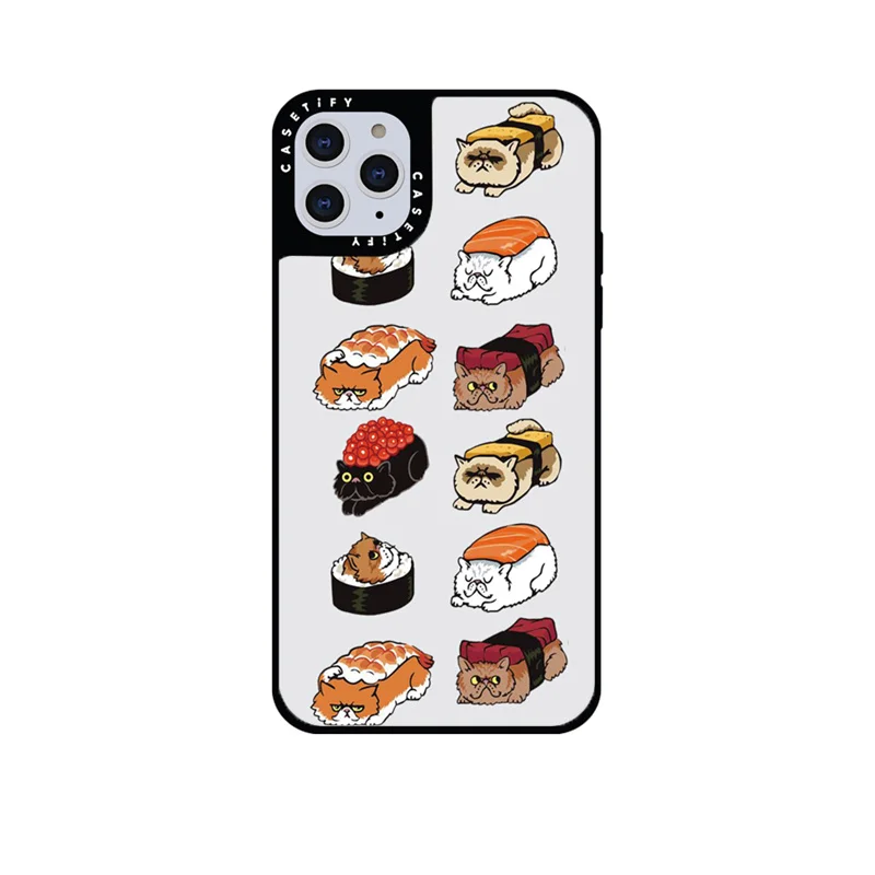 

CASETIFY Kitty Sushi Mirror Case For IPhone 11 12 13 14ProMax 11 12 13 14Pro XsMax XR 6S 7 8 SE 7P 8P 14Plus Back Cover E0525