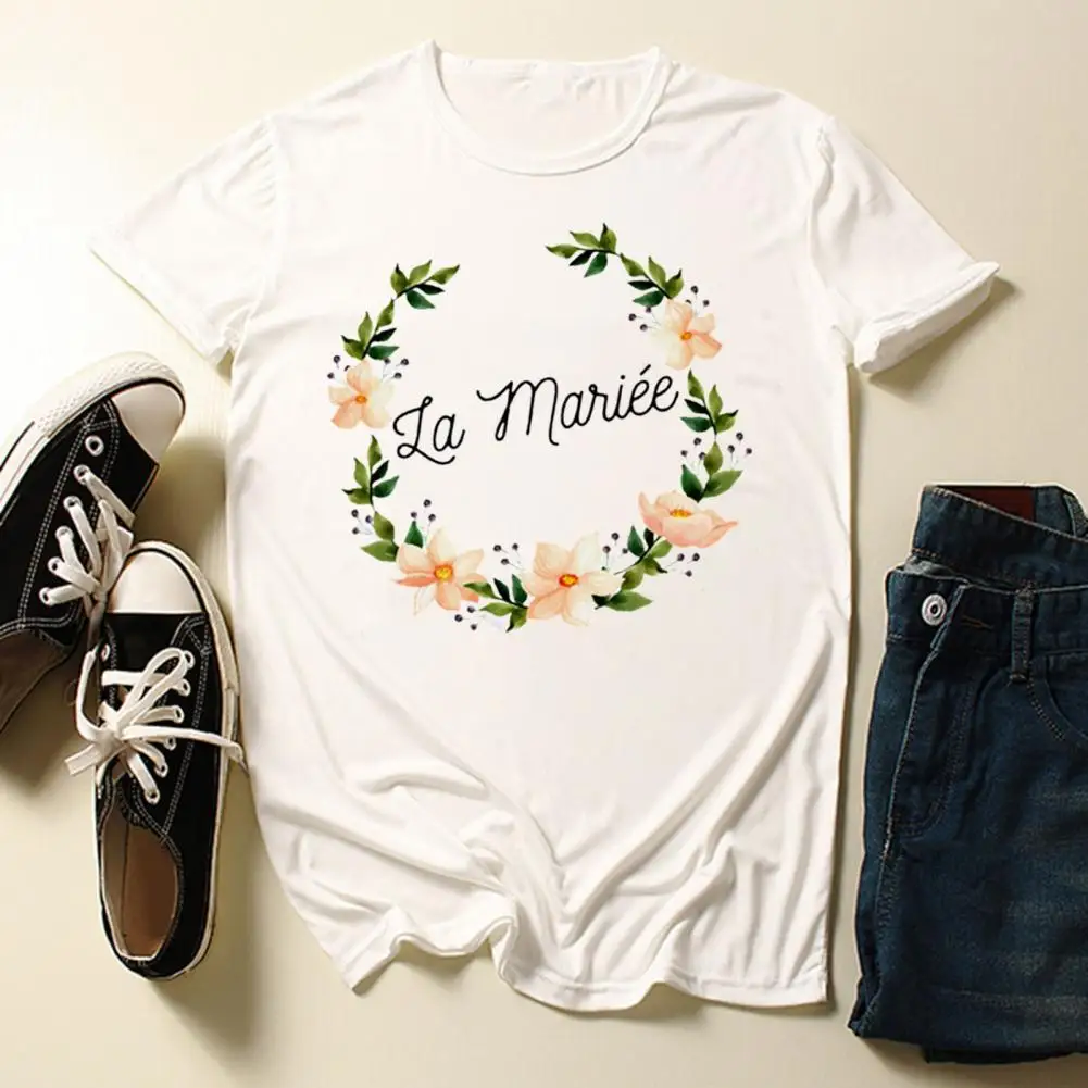 

Girls T-shirt Chic Letter Printing Pullover Loose Tee Stretchy Comfortable Tee Shirt
