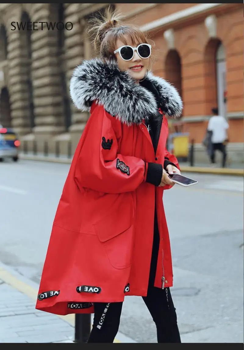 Parka Women 2021 Autumn and Winter New Mid-Length Detachable Real Rabbit Fur Liner Fashion Profile Fur Coat for Women Contracted