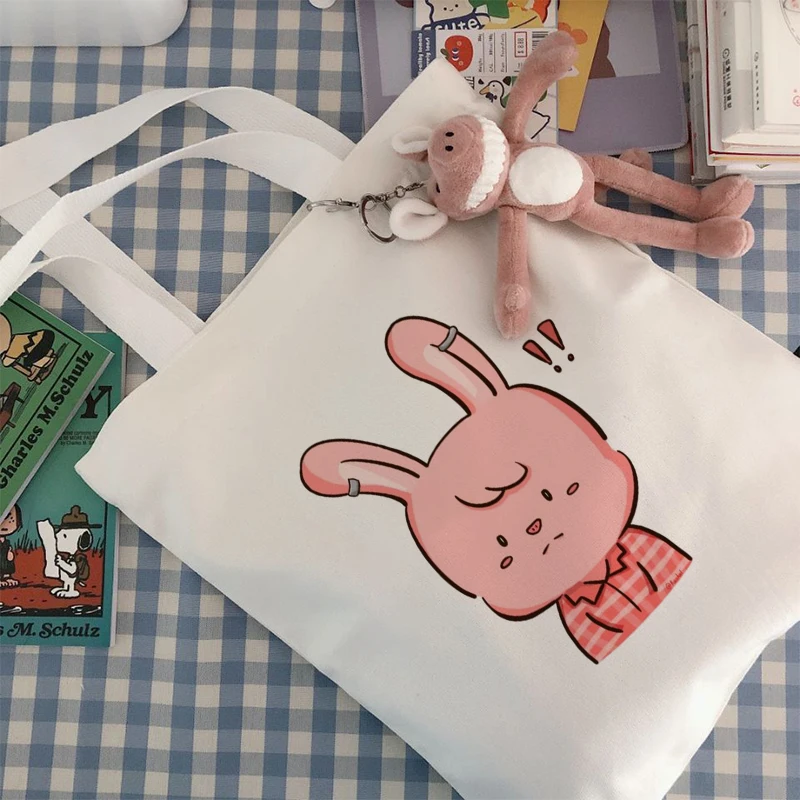 

SkZoo Stray Kids Korean Combination Cartoon Canvas Shopper Bag Tote Bags Shoulder Bag Women Large Capacity Shopping Bag Handbag