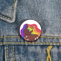 rainbow pride printed pin custom cute brooches shirt lapel teacher tote bag backpacks badge cartoon gift brooches pins for women