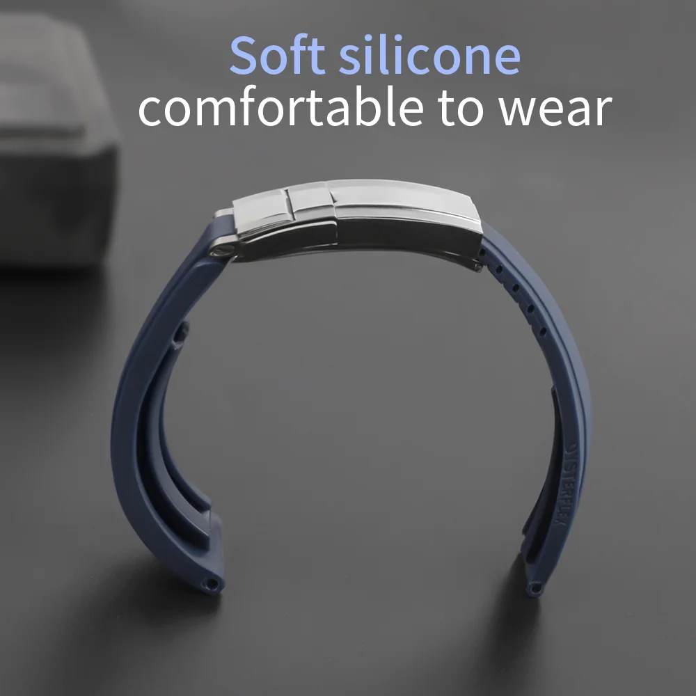 Silicone Strap for Omega Watch Band 20mm Curved End Rubber Wrist Bracelet Men Women Waterproof Sport Watchband Belt