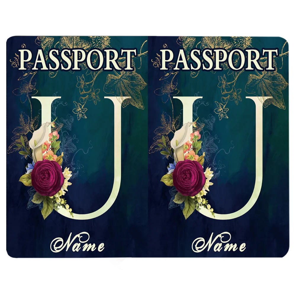 Passport Sleeve ID Cred-Card Business Card Holder Protector Cover Customize Any Name Passport Covers Pu Leather Waterproof Case