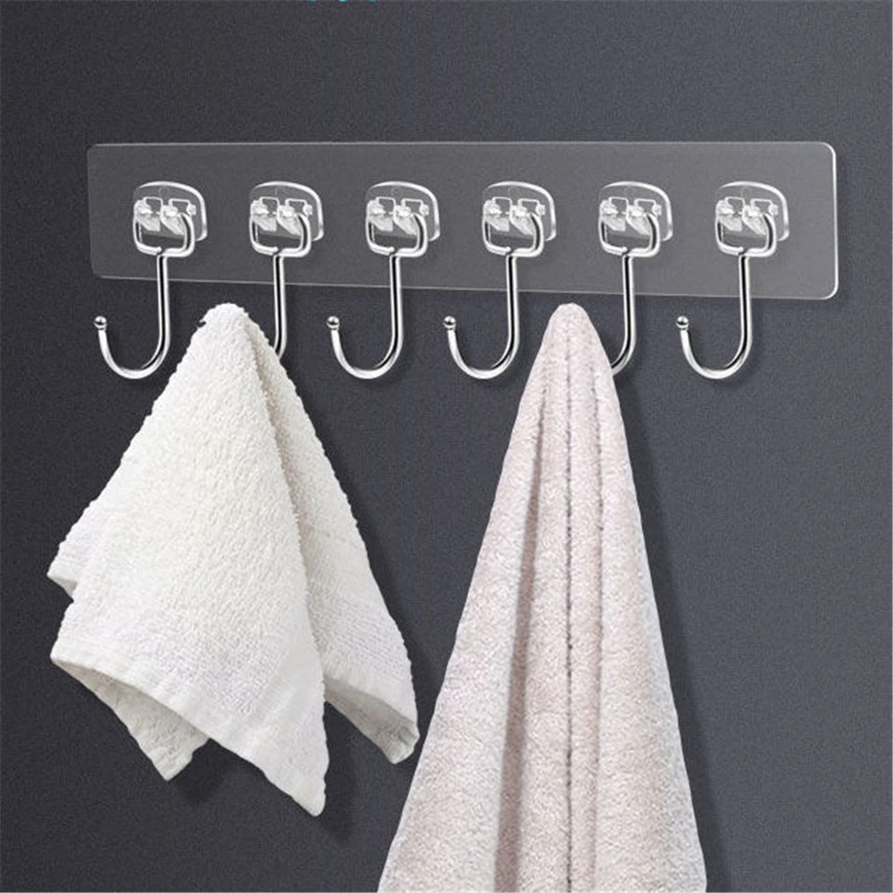 

Самоклеящийся крючок для халата, настенный крючок без отверстий, водонепроницаемый крючок для задней двери, вешалка для одежды, органайзер,...