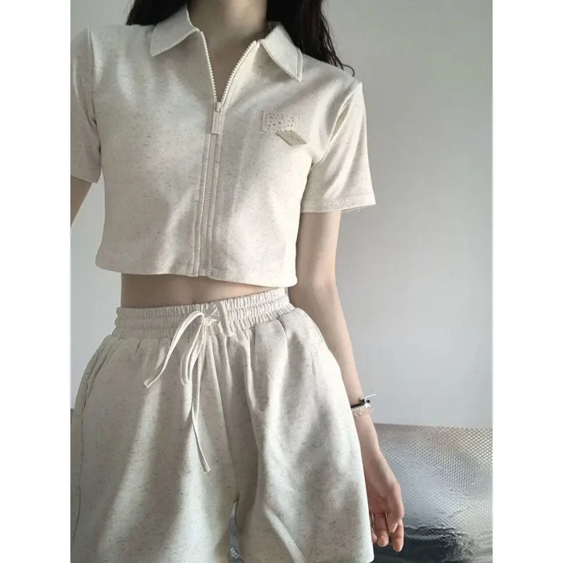 Комплект из 2 предметов в японском стиле повседневная укороченная футболка с