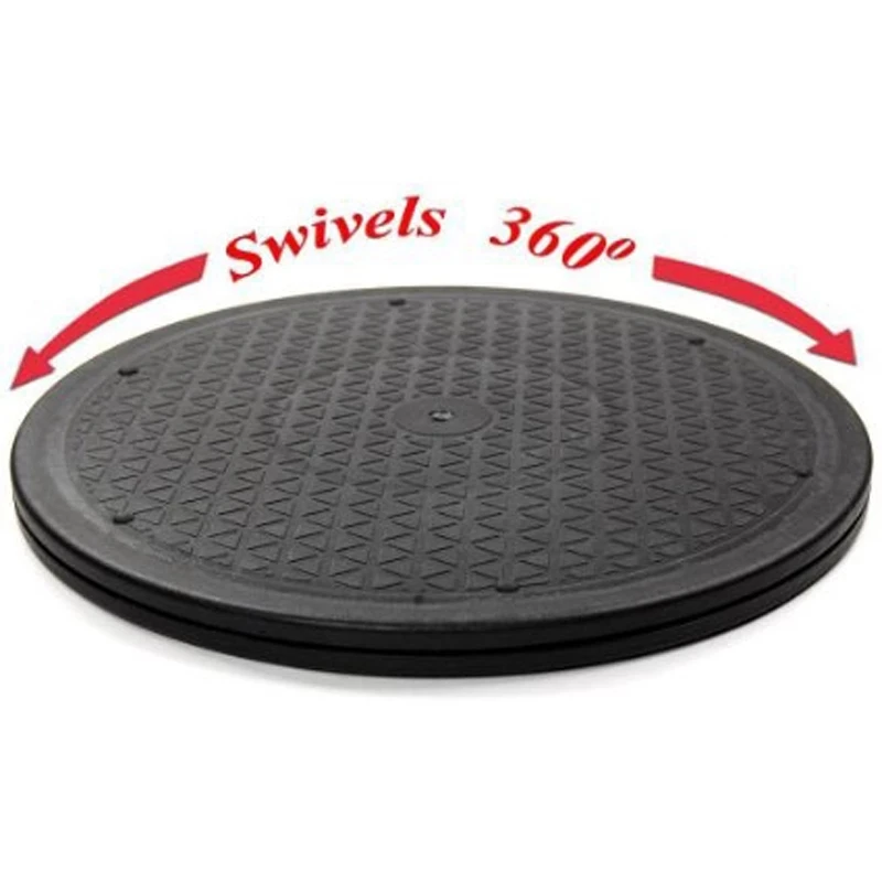 

12 Inch Heavy Duty Rotating Swivel Steel Ball Bearings Stand for Monitor TV Turntable Lazy Susans Black Round Shape