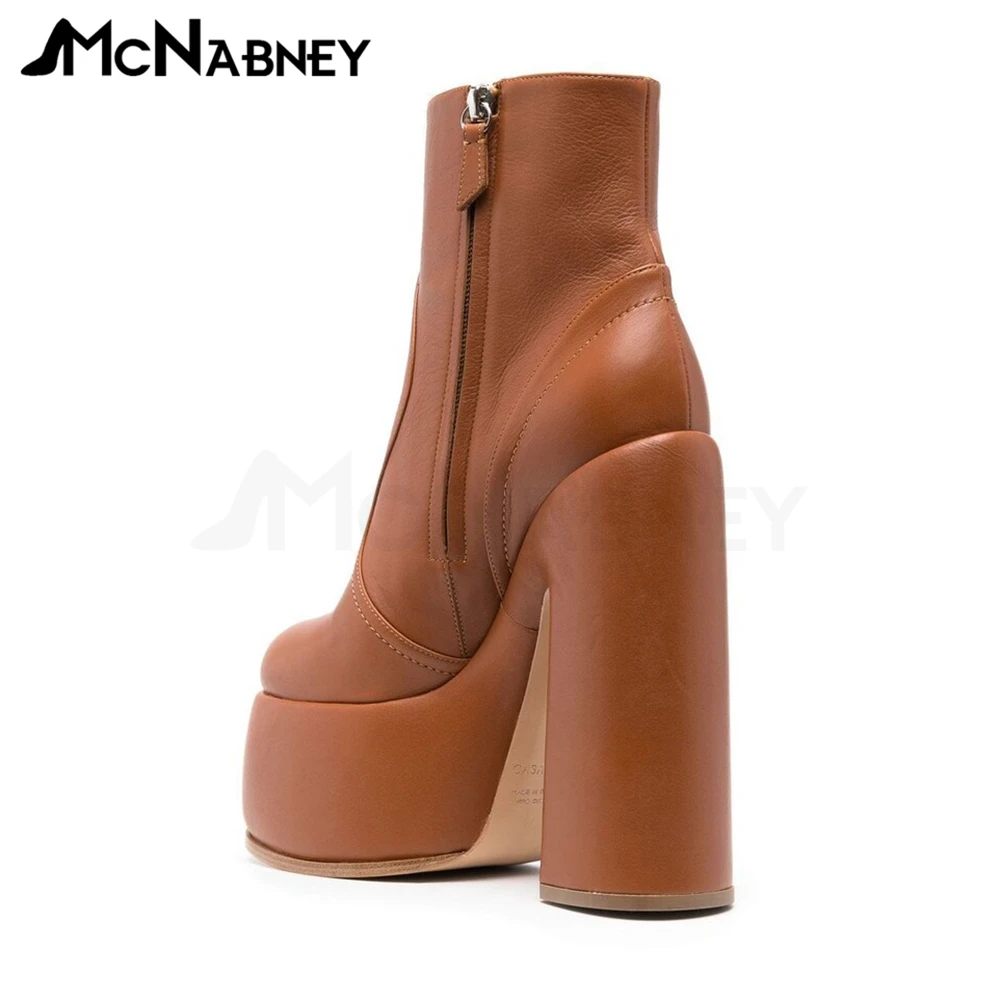 Platform Ankle Boots Super High Heel Women Boots Modern Boots Fashion Sexy Style Shoes Classics Leather Stretch Boot Office Lady