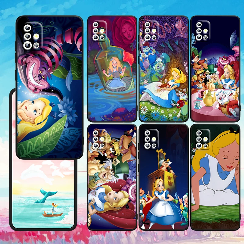 

Alice in Wonderland Disney Phone Case For Samsung A73 A72 A71 A53 A52 A51 A42 A33 A32 A23 A22 A21S A13 A04 A03 5G Black Cover