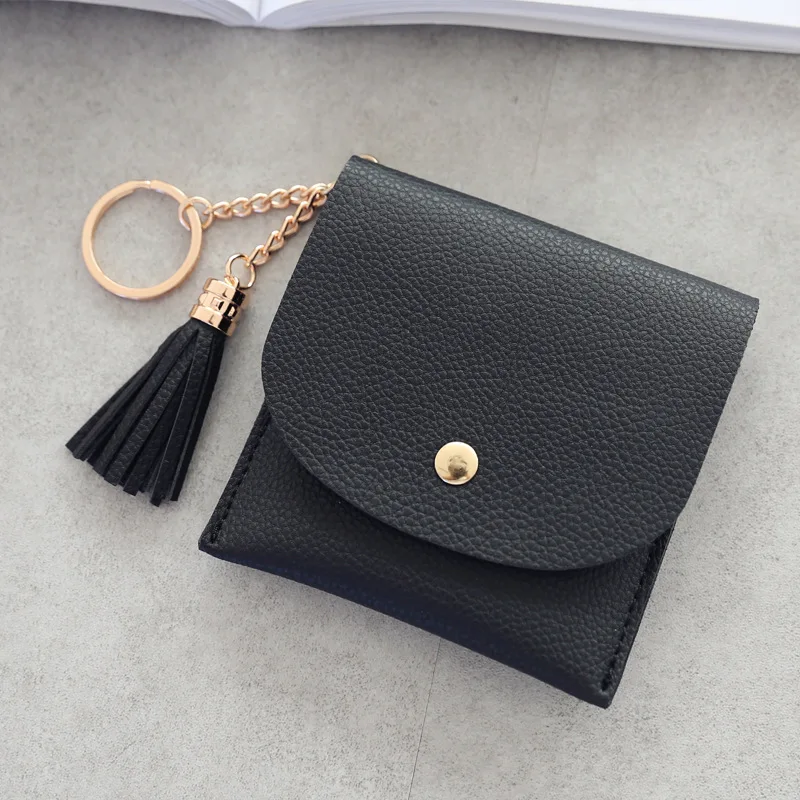 

Fashion Ladies Short Korean Large Capacity Tassel Cute Coin Purse Mini Small Fresh Foldable MoneyCard Holder Wallet PurseWomen