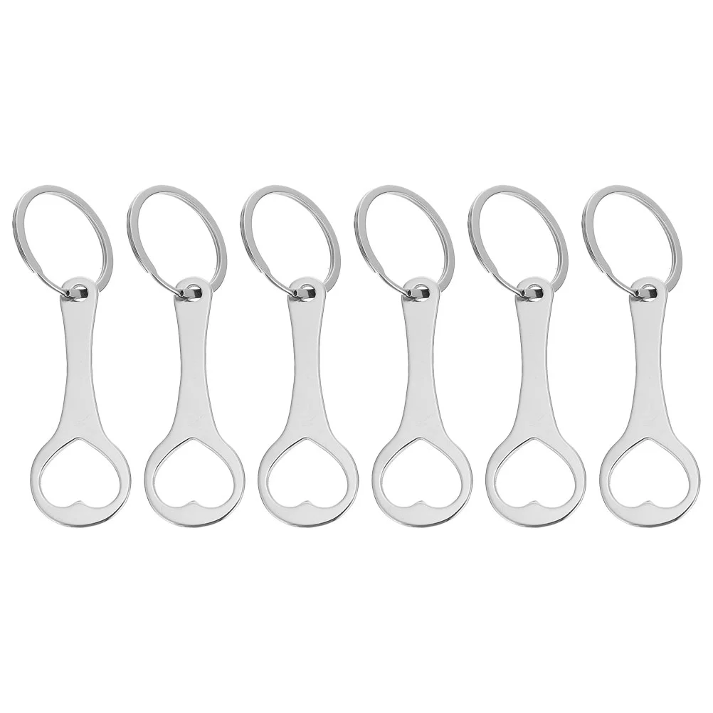 

6 Pcs Accessories Car Cart Token Shopping Trolley Keychain Rings Supplies 8.5X2.6X0.2CM Tokens Silver Zinc Alloy Coin Portable
