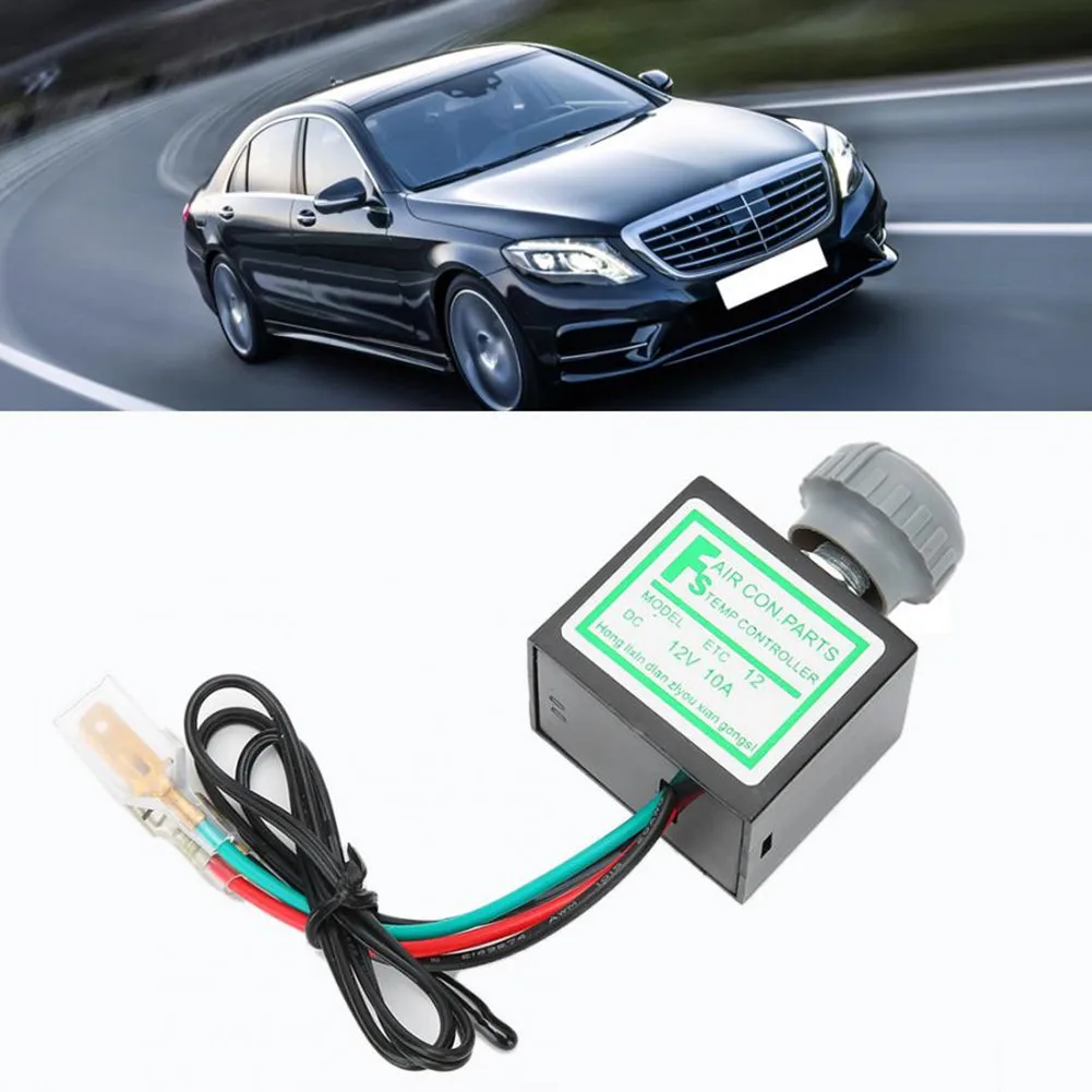 

12V Car AC Thermostat Switch Adjustable Electronic Temperature Control Air Conditioner Electronic Thermostat Replacement