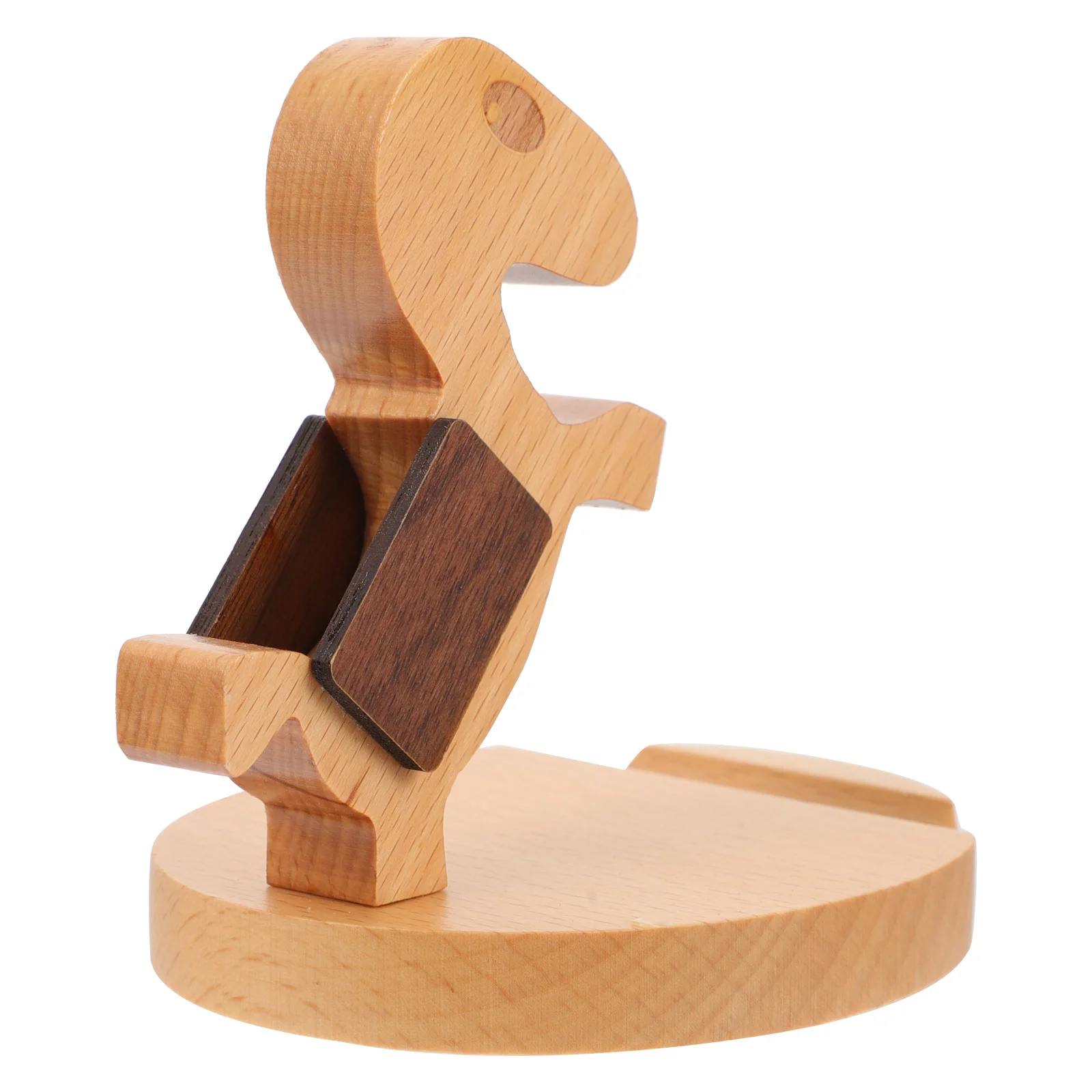 

Universal Phone Stand Desktop Tablet Rack Wooden Horse Phone Holder for Home