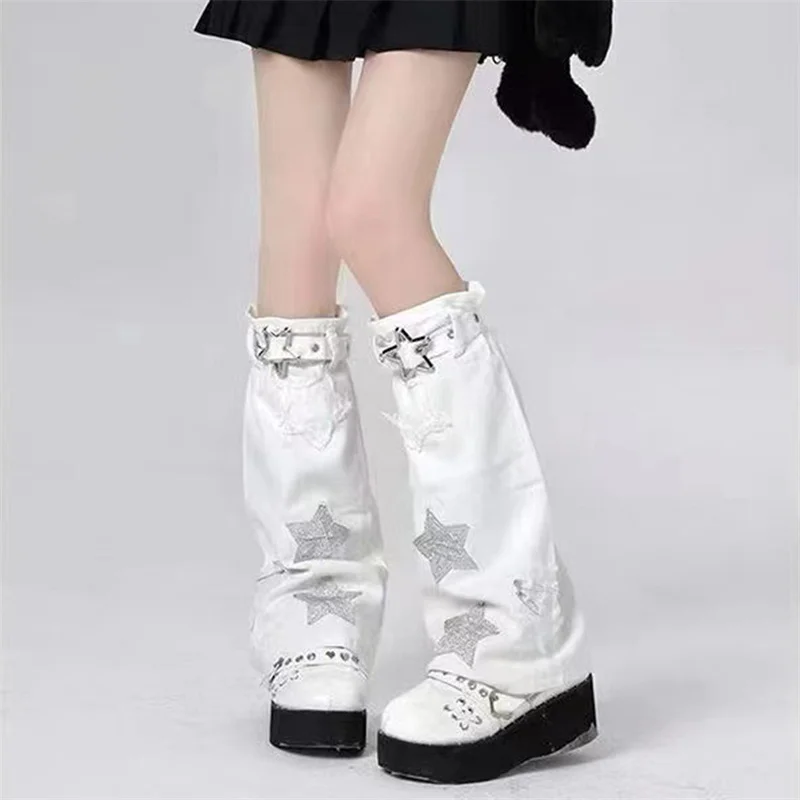 Женские расклешенные Гольфы Dourbesty Y2K модные Лоскутные гетры с пятиконечными