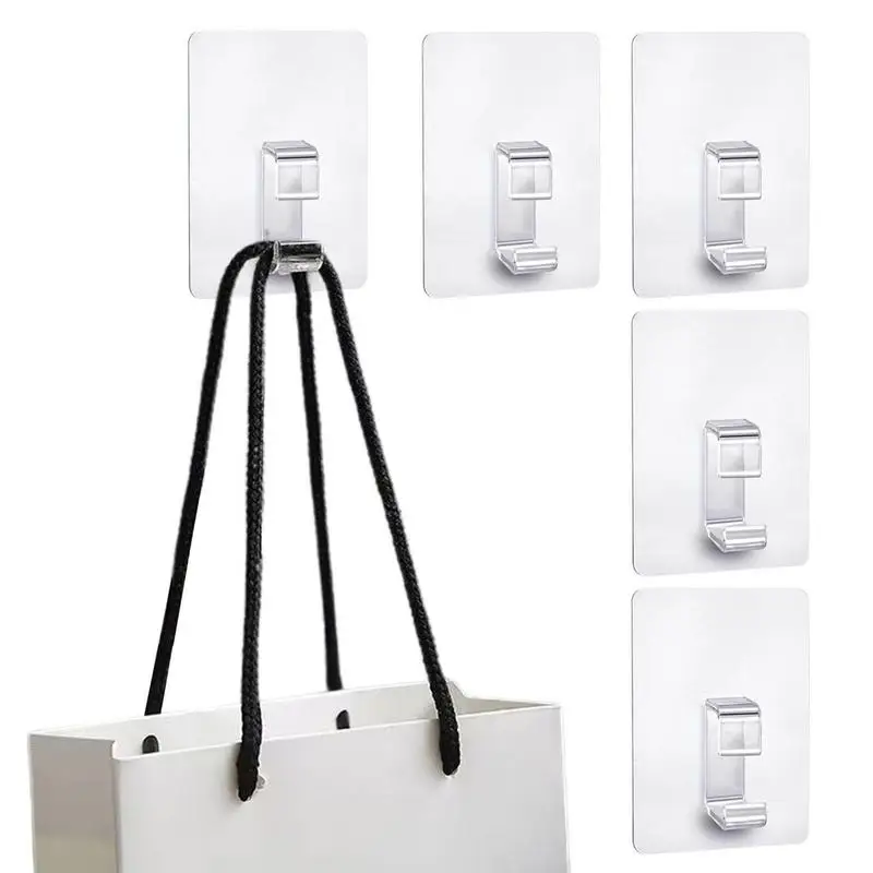 

Прозрачные крючки для ванной комнаты, 5 шт., самоклеящиеся настенные крючки-Вешалки для кухни, крючки для хранения полотенец