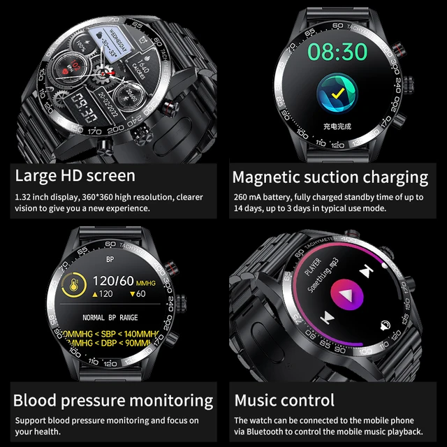 Lige 360 AMOLED HD Screen Watch For Men Smart Watch Bluetooth Calling Smartwatch 2023 Fashion Business Clock New Smartband Man 4