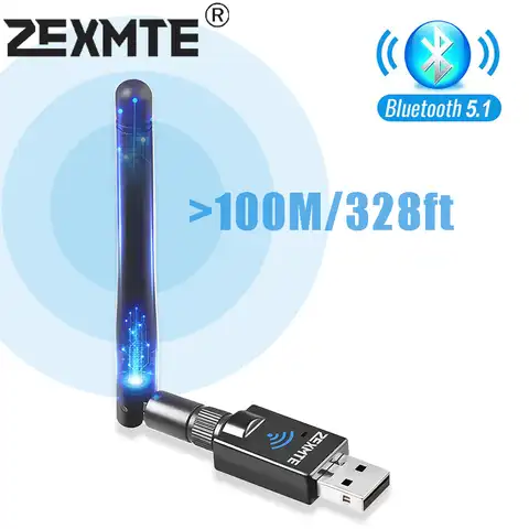 Bluetooth-адаптер Zexmte, 100 м, USB, Bluetooth 5,0