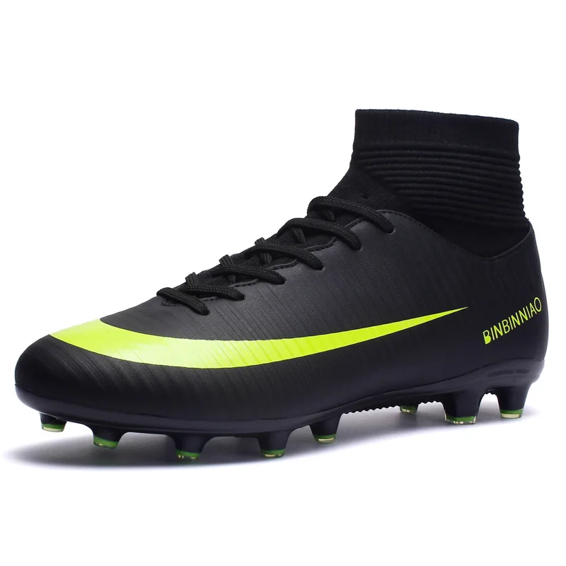 Soccer shoes men's high-top broken nails primary and middle school students youth men's game training shoes AG grass