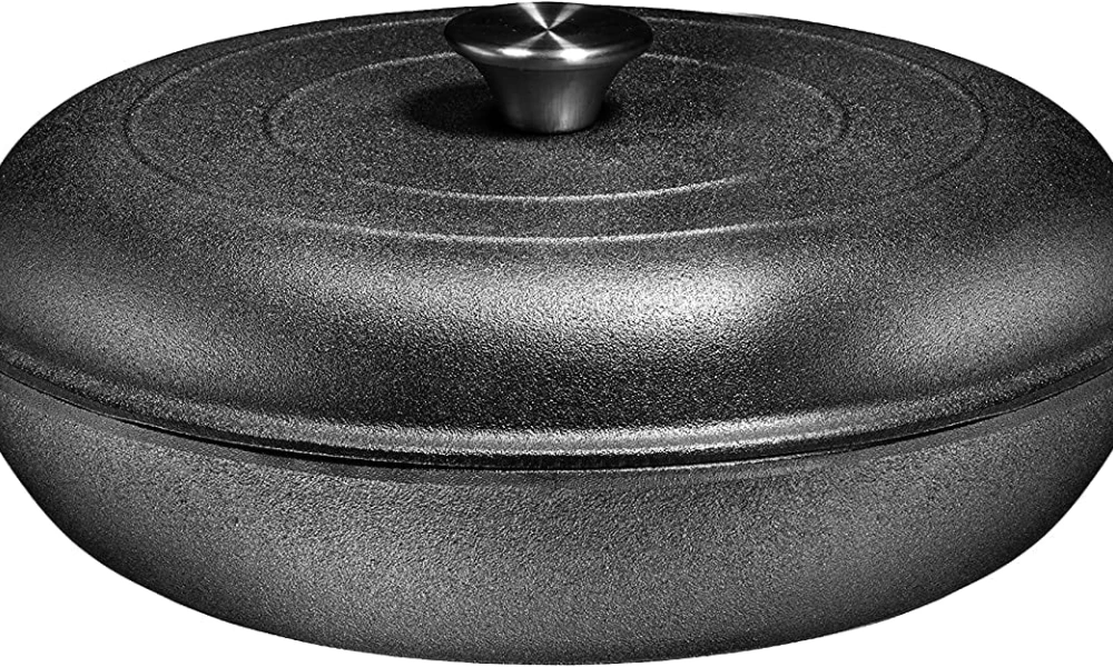 

| Heavy Duty Pre-Seasoned Cast Iron Casserole Braiser - Pan With Cover