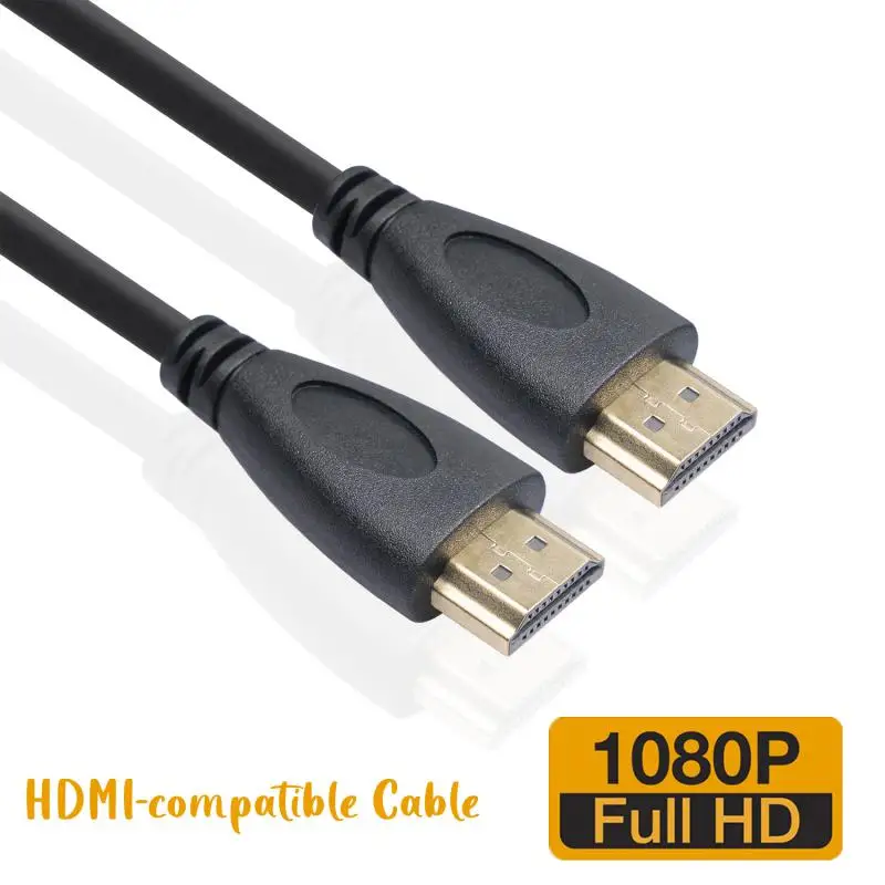 

1m 2m 5m Black Video Cables Gold Plated 4K 1080P HDMI-compatible Cable For HDTV Projector Extension Splitter Switcher Support 3D