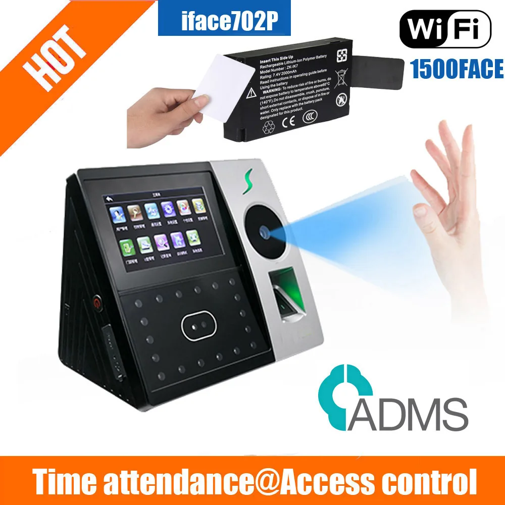 

Palm Reader TCP/IP RS232/485 facial recognition biometric fingerprint time attendance access control iFace702-P 1500FACE